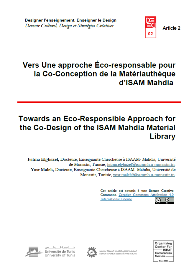 Towards an Eco-Responsible Approach for the Co-Design of the ISAM Mahdia Material Library