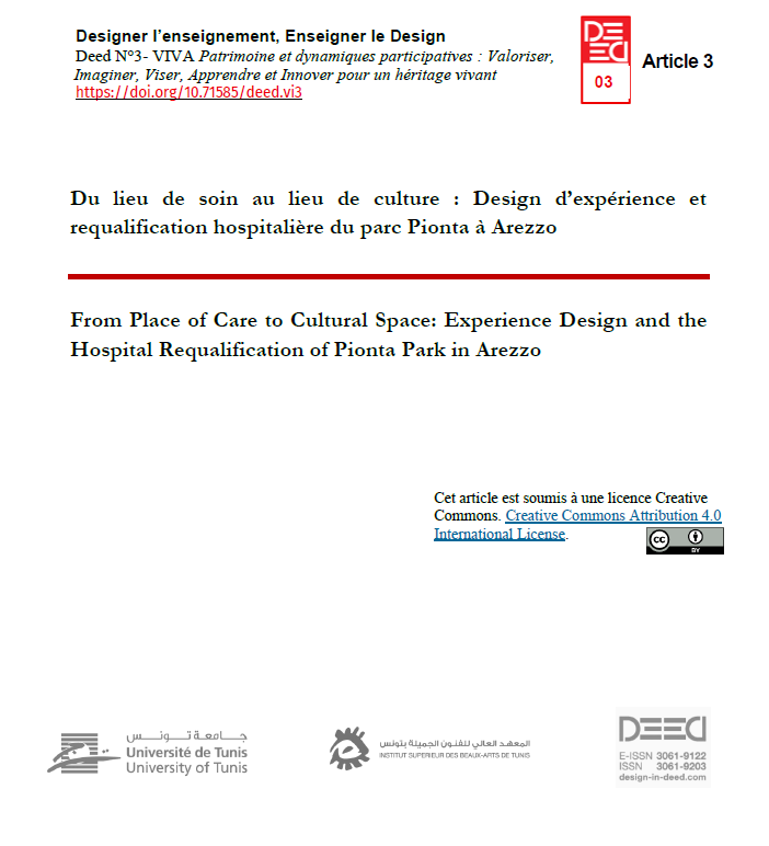 Du lieu de soin au lieu de culture : Design d’expérience et requalification hospitalière du parc Pionta à Arezzo 
